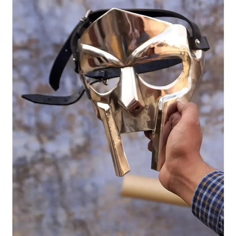 MF Doom Gladiator Mask Adult Steel Silver Cosplay Collectible Face Armor Gift